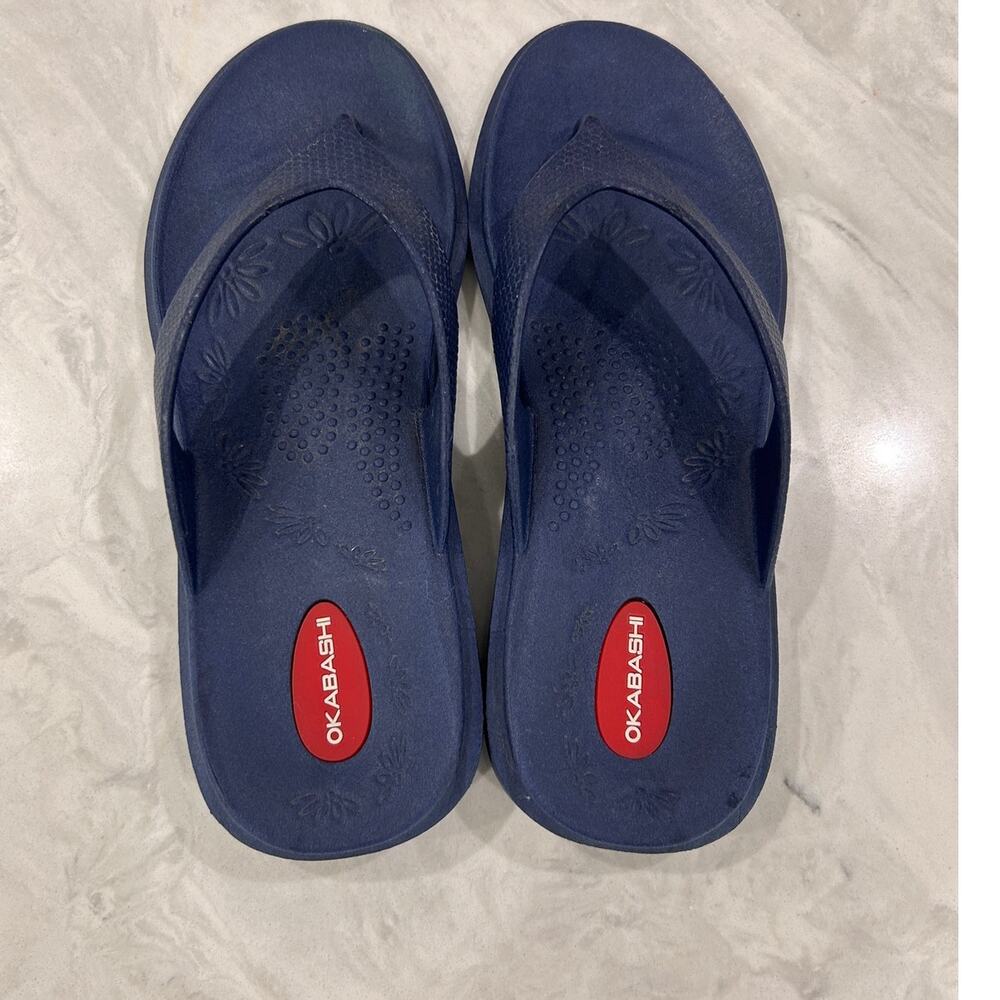 Blue Okabashi Flip flops Size M/L Womens (8-9)